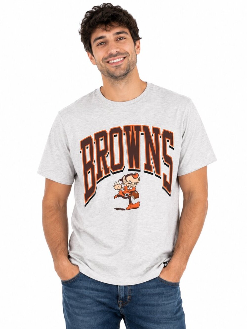 Cleveland Browns T Shirt Size Small Gray '47 Brand Walk Tall Franklin Tee